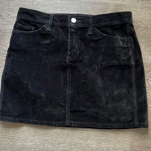 Black Velour Mini Skirt